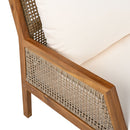 Acacia Wood Patio Furniture Club Chair, Outdoor Wicker Armchair, Deep Seating With Soft Cushions For Porch - Teak / Mix Brown