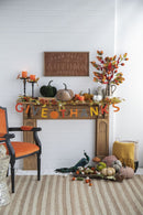 Pumpkin Ornament Decor For Holiday Harvest Festival Fall Festival & Thanksgiving (Set of 2) - Orange Multi