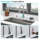 Undermount Stainless Steel Kitchen Sink With Pull Down Faucet & Ledge Workstation
