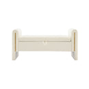 Modern Teddy Upholstered Large Bed End Bench With Arms And Storage