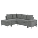 Versatile L Shaped Sofa Bed With Storage, Cup Holders, USB Ports Chenille