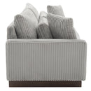 Modern Corduroy Loveseat Sofa With 4 Pillows