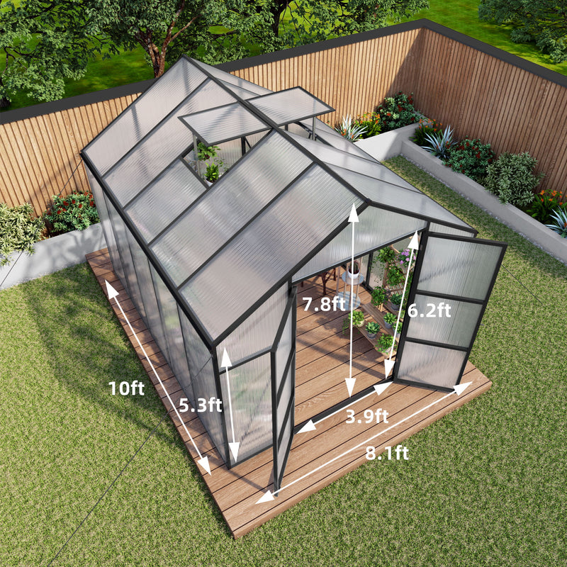 Gain Height Windproof Greenhouse All Season Outdoor Garden Shelter