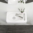 Rectangle, Wall Mount Bathroom Sink & Single Faucet Hole - White