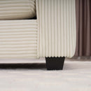 Mid-Century Modern 3 Seater Sectional Sofa With Arm And Throw Pillows