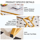 Modern Rock Slab Coffee Table With Metal Legs