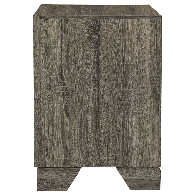 Wright - 2-Drawer Nightstand Bedside Table - Brown Oak