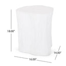 Outdoor, Lightweight Concrete Side Table - Antique White