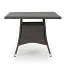 Outdoor Rattan Square Dining Table With 4 Legs - Gray