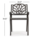 Patio Cast Aluminum Outdoor Dining Chairs (Set of 2) - Bronze