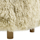 Enchante - New Zealand Sheepskin Rectangular Accent Ottoman - Taupe / Natural