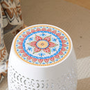 Ruby - Boho Mosaic Side Table With Ceramic Tile Top