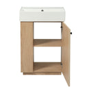 Bathroom Vanity With Sink, Freestanding Wood Grain Cabinet With Storage