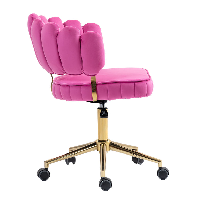 Modern Velvet Home Office Desk Chair With Adjustable Height And Swivel Wheels