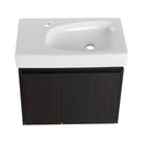 Modern Bathroom Vanity With Ceramic Basin, Wall Mounted Floating Sink Combo, Storage Cabinet