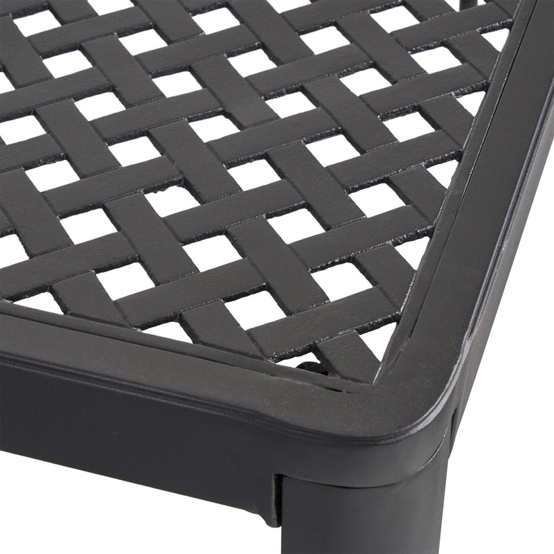 Outdoor Modern Aluminum Dining Table With Woven Accents