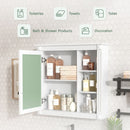 Bathroom Medicine Cabinet With Mirror, Wall Mounted Mirror Cabinet With Storage Organizer, Over The Toilet Storage White Storage Cabinet For Bathroom - White