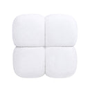 Pixel - Oversized Square Tufted Pouf Ottoman - Almond White