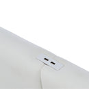 Full Size Tufted Upholstered Platform Bed with Hydraulic Storage System,PU Storage Bed with LED Lights and USB charger, White