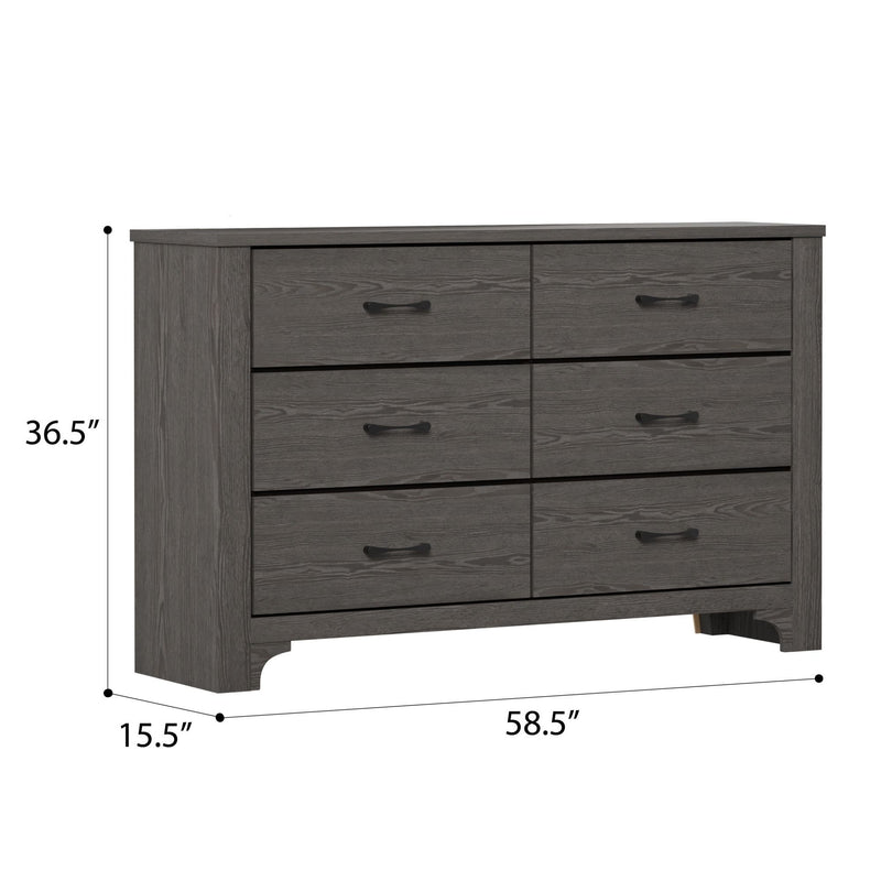 6 Drawer Dresser - Brown