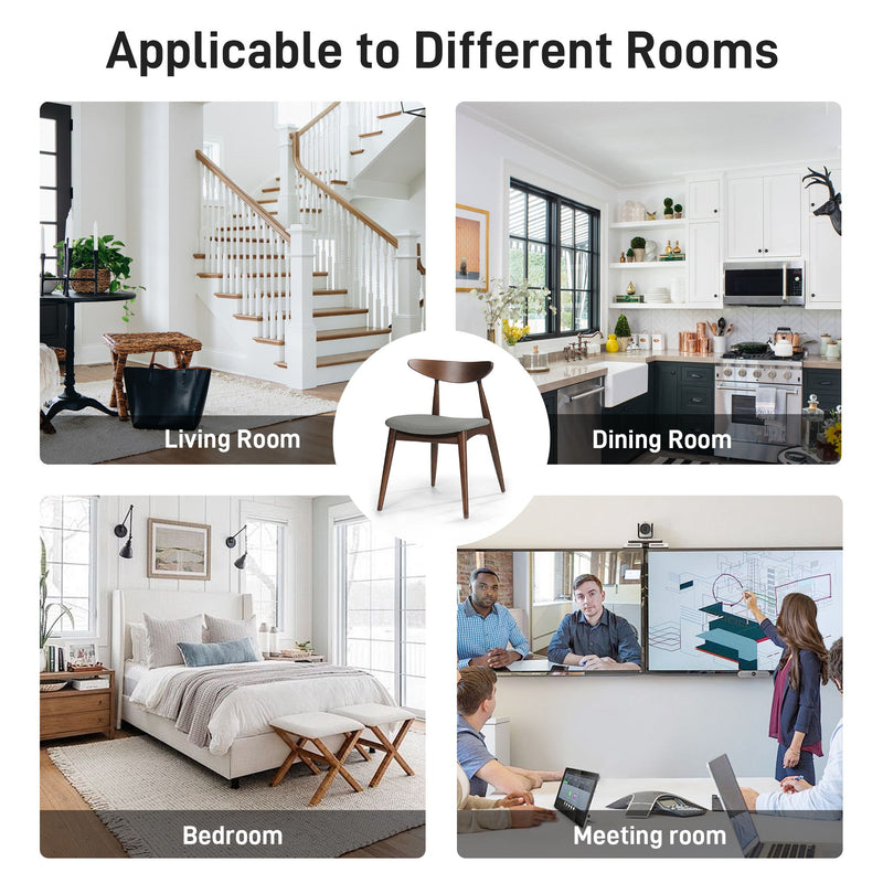 Retro Dining Chairs With Ergonomic Back (Set of 2)