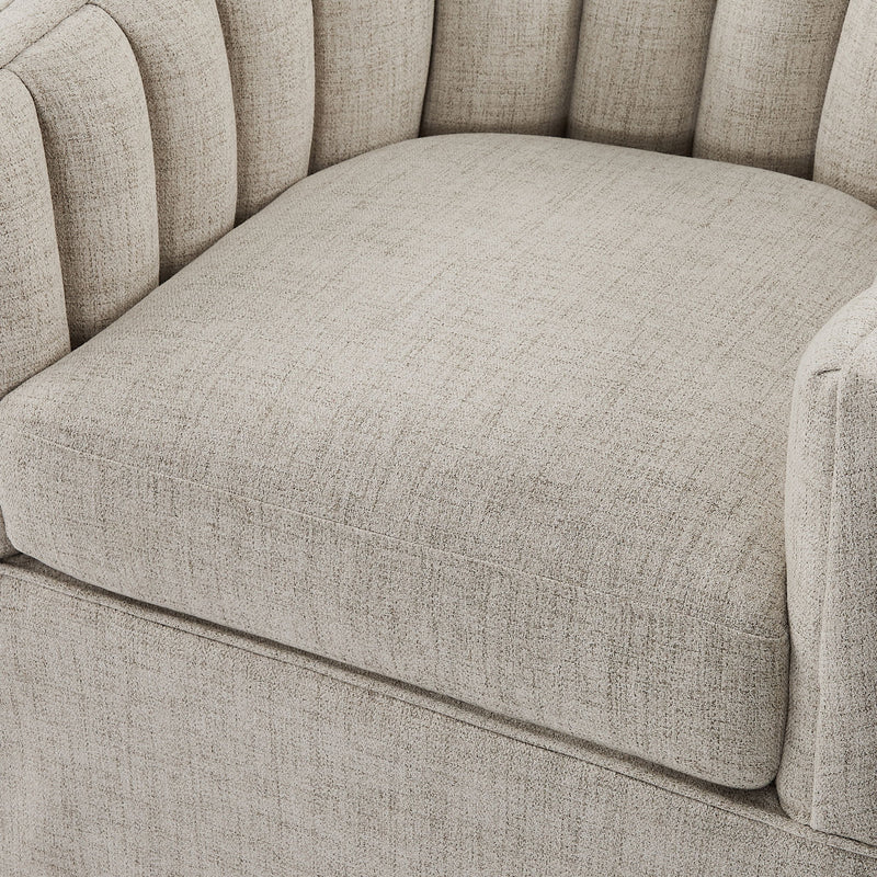 Solitude - Skirted Swivel Accent Chair With Hemp Like