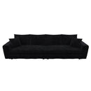 Plush Corduroy 4 Seat Sofa, Modern Comfy Upholstered Sofa Cloud Couch, Deep Seat Couches With Soft Pillows