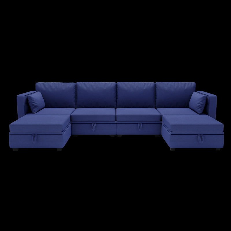 UNITED WE WIN Modular Sectional Sofa U Shaped Modular Couch with Reversible Chaise Modular Sofa Sectional Couch with Storage Seats