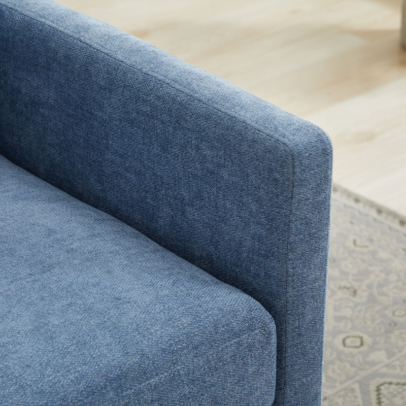 Modern Square Upholstered Swivel Accent Chair With Metal Base