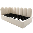 Upholstered Daybed With Metal Slatted Base