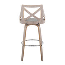 Charlotte - Farmhouse Fixed Height Bar Stool With Round Footrest (Set of 2)