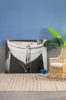 Large And Rectangular Wall Art With Frame, Wall Decor For Living Room - White / Blue