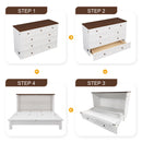 Solid Pine Murphy Bed Chest With Charging Station And Large Storage Drawer For Home Office Or Small Room