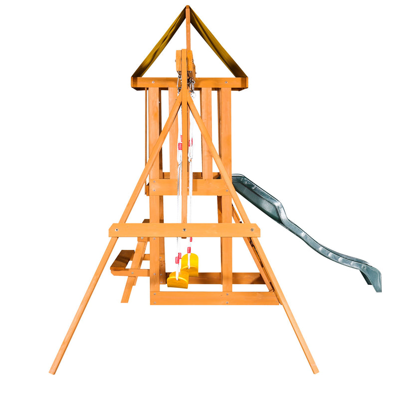 Children's Playset 3 In 1 With Slide, Swings, And Climber