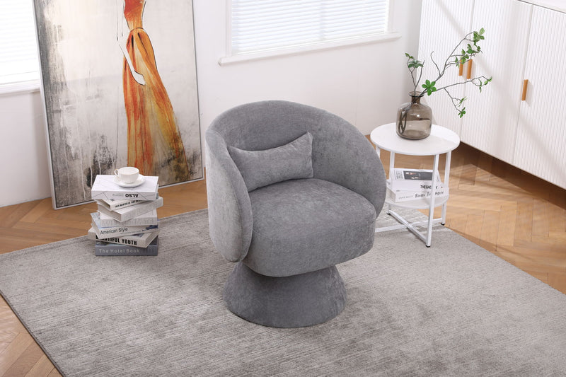 Swivel Accent Chair, Armchair Round Barrel Chair In Fabric For Living Room Bedroom