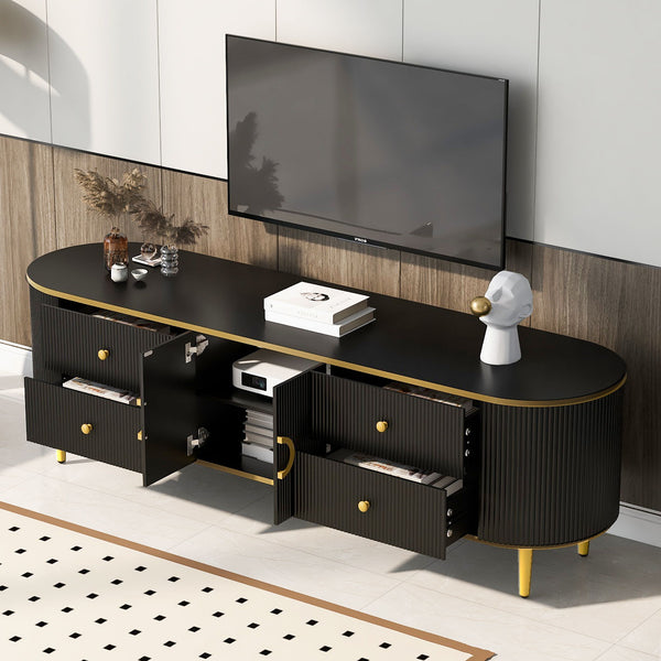 Modern TV Stand With 4 Drawers And 1 Cabinet