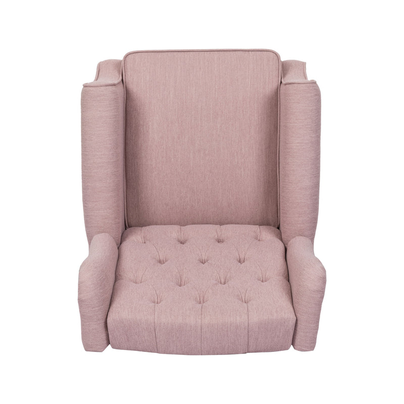 Wide Manual Wing Chair Recliner - Light Pink