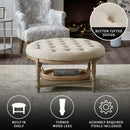 Cedric - Accent Ottoman With Tufted Top And Storage Shelf - Cream