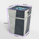 20" Propane Gas Fire Pit Table, 50000 Btu Square Concrete Fire Pit For Outside Patio Deck Garden Backyard - Light Gray Blue