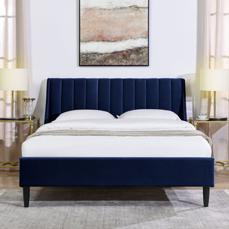 Aspen - Vertical Tufted Modern Headboard Platform Bed Set