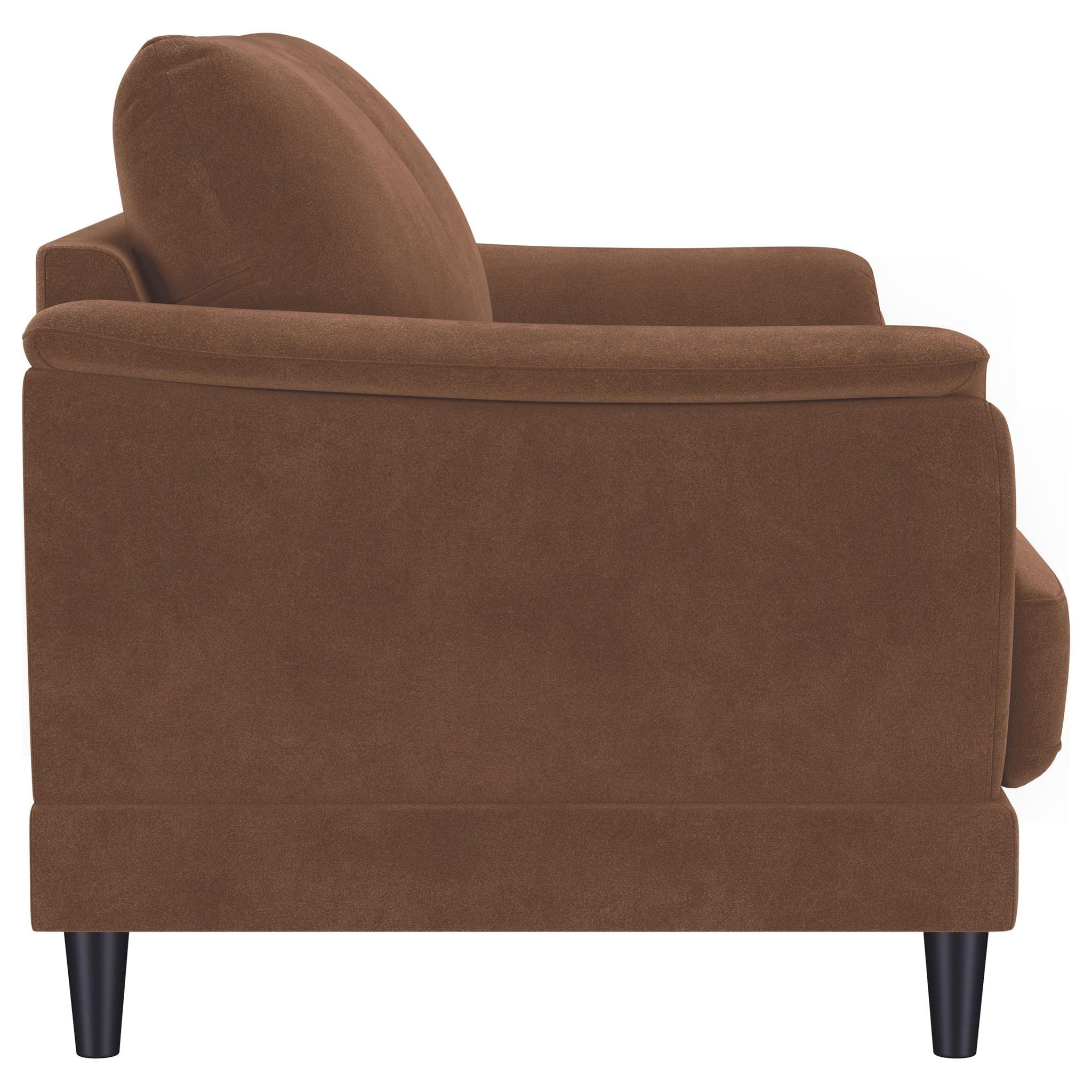 Selma Velvet Upholstered Crescent Arm Loveseat Rust