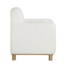 Mason - Boucle Fabric Arm Chair With Wooden Legs - White