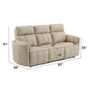 Elison - Motion Sofa - Dark Beige Polish Microfiber