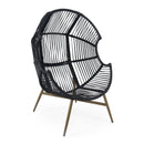 Cori - Outdoor Patio Egg Chair, With Cushion - Black / Khaki