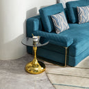 Modern Minimalist Coffee Table With Steel Legs And Tempered Glass Top