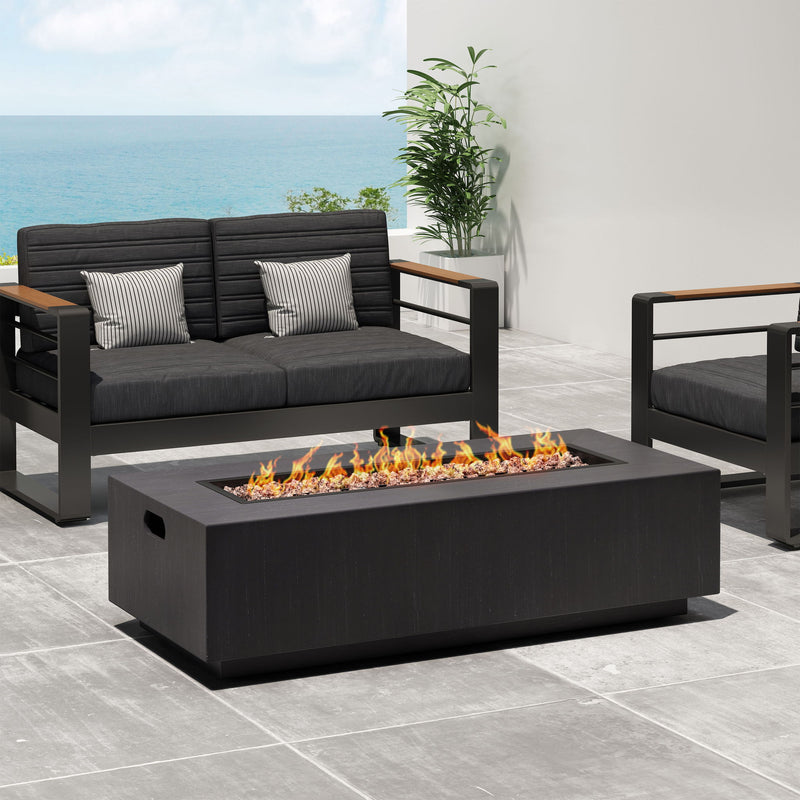 Modern Rectangle Fire Table 50,000 Btu