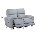 Jeromie - Power Motion Loveseat With USB Port - Gray Synthetic Leather