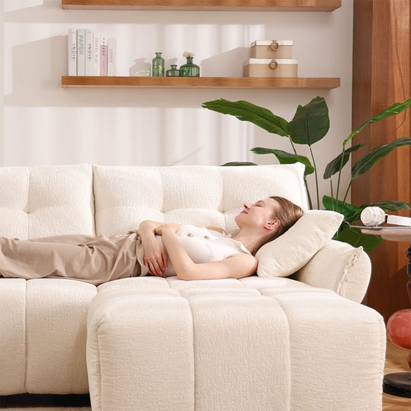 Modern Sofa & Pillows, Textured Cover, High Rebound Cushions