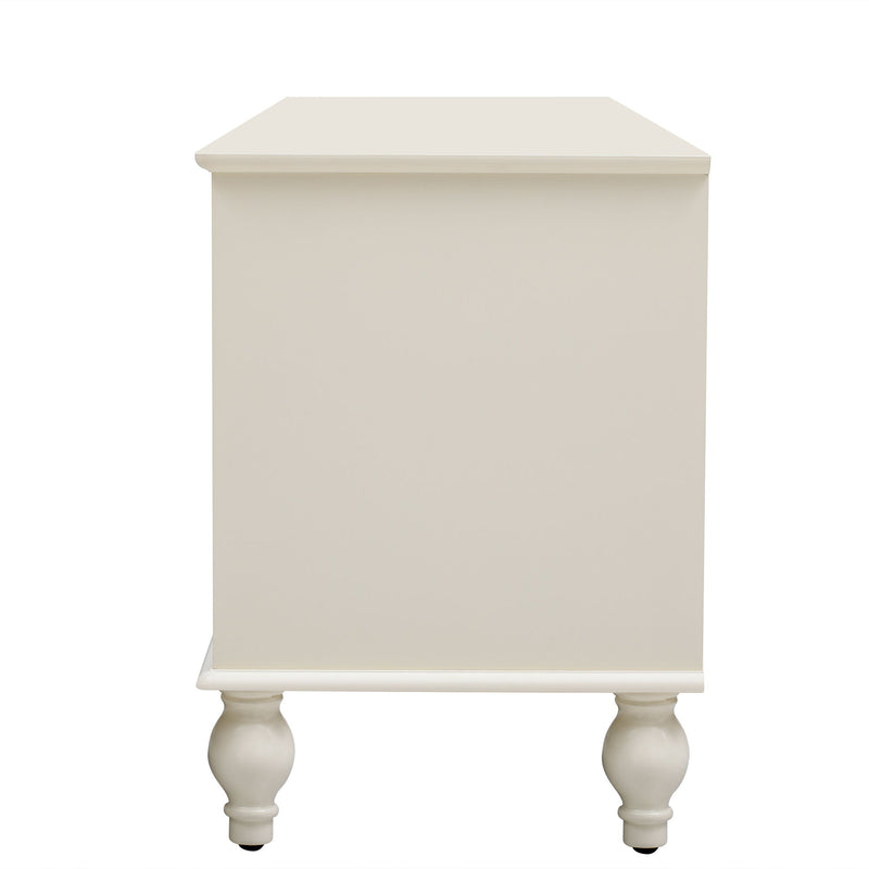 Modern TV Stand For TVs Up To 75" With Fluted Glass Doors