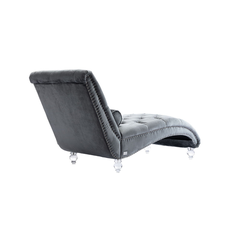 Velvet Chaise Lounge Indoor, Button Tufted Upholstered Chaise Lounge Chair With Pillow